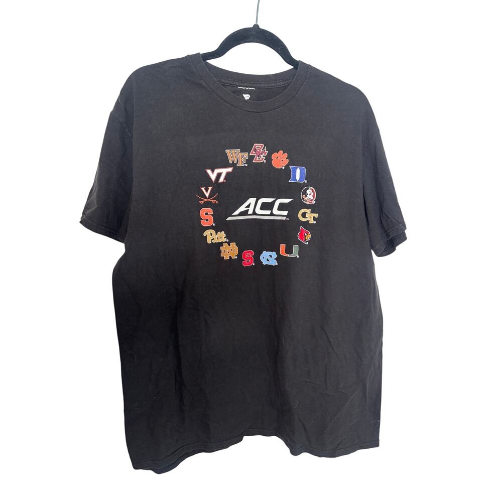 Fanatics ACC Conference Black Graphic Tee NCAA College Logos No Size Tag
